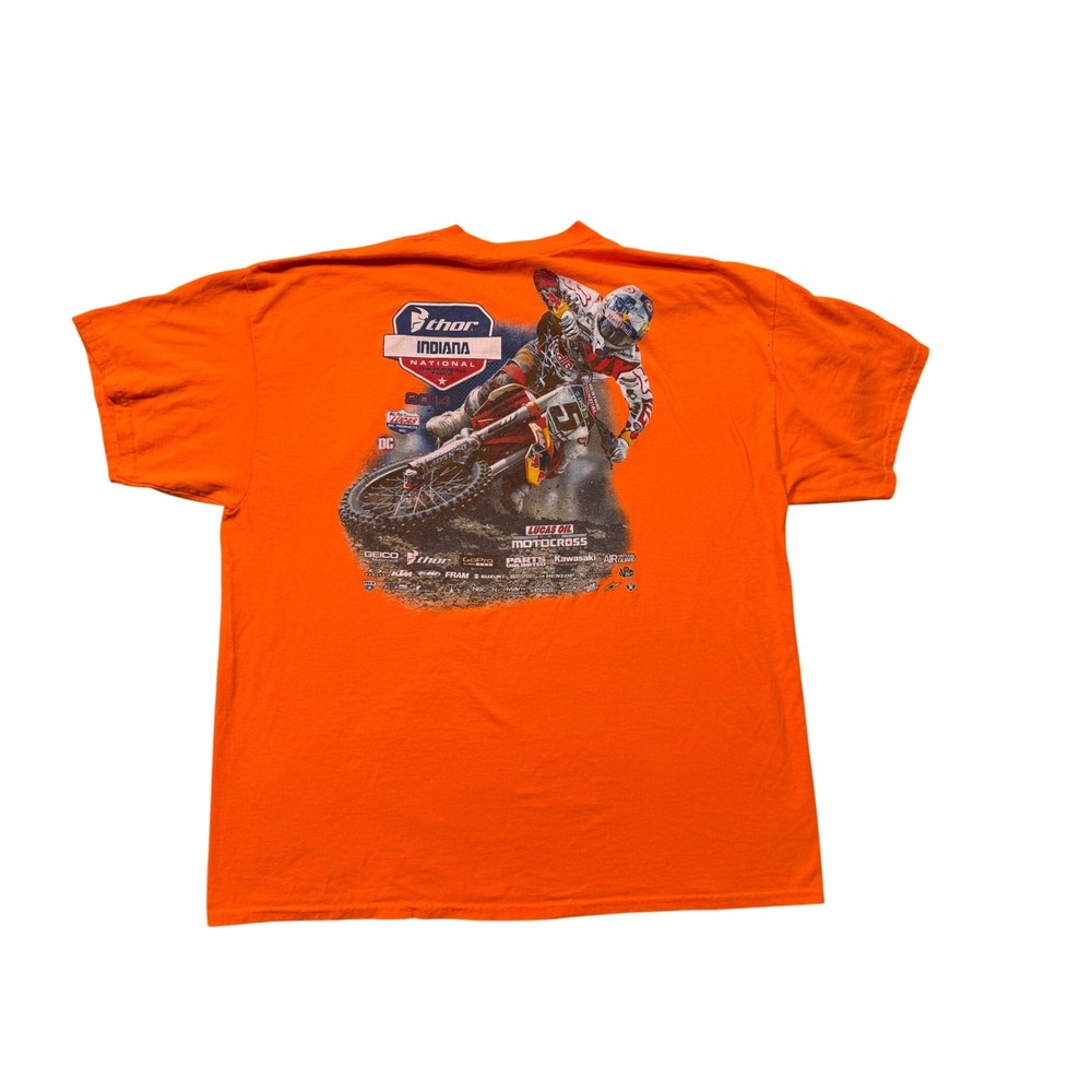2014 Thor Indiana National Motocross T Shirt Orange Graphic‎ Tee